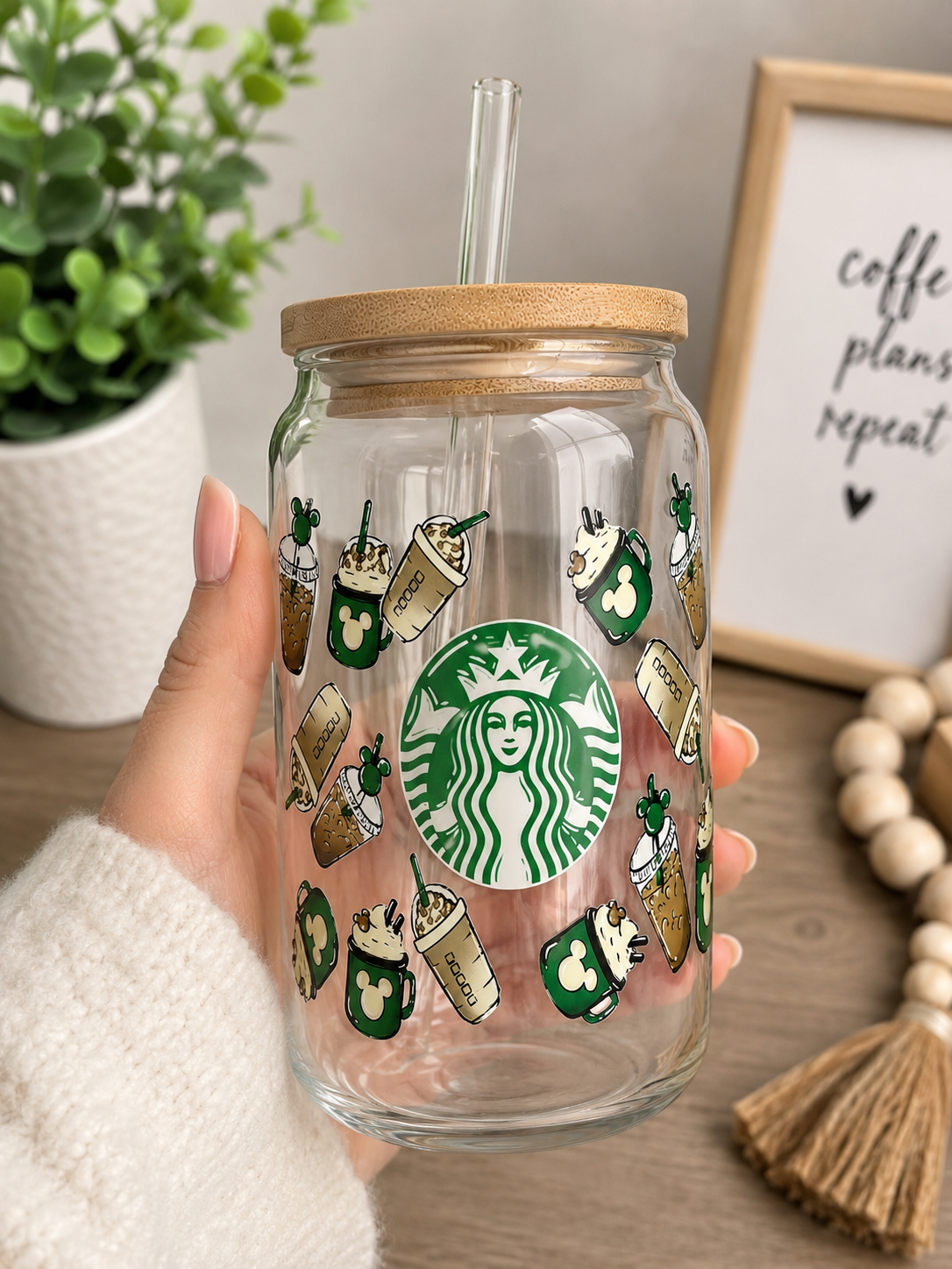 Coffee Glass Can Cup | 16oz Iced Coffee