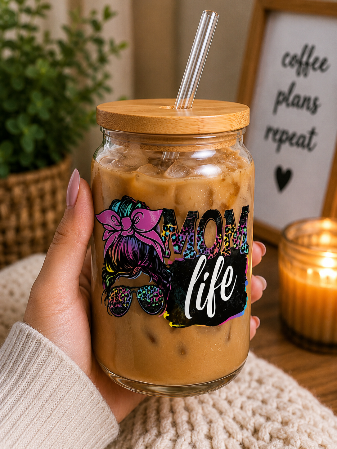 Cute Mom Life Glass Cup