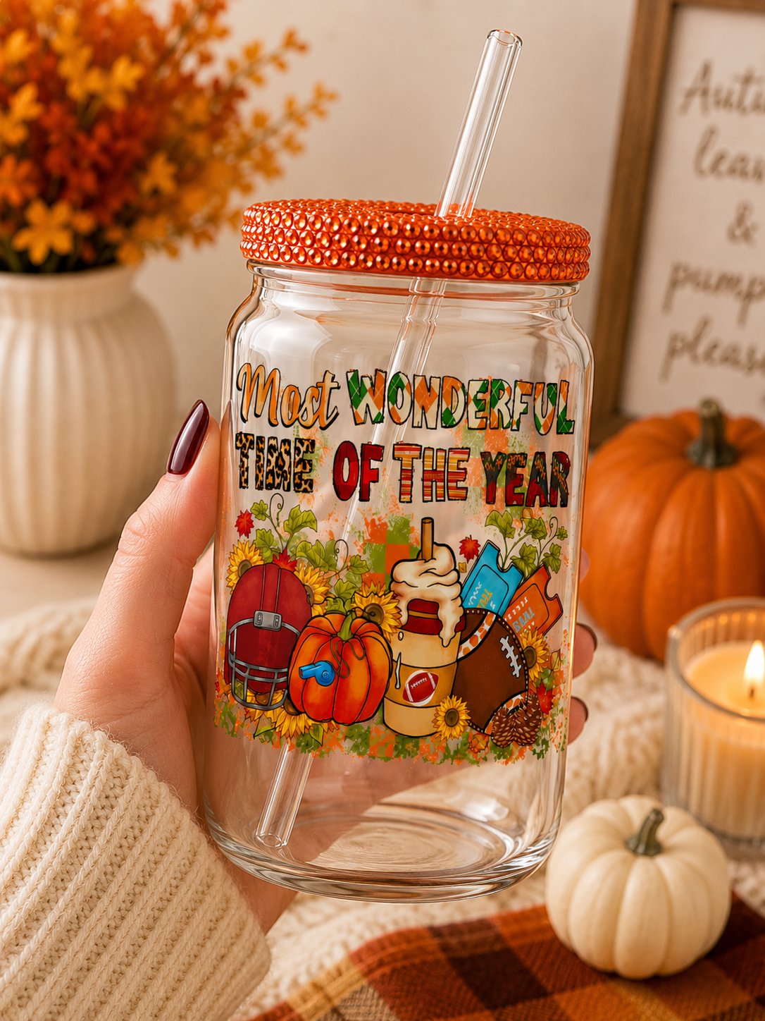 Most Wonderful Time of the Year Glass Cup sea