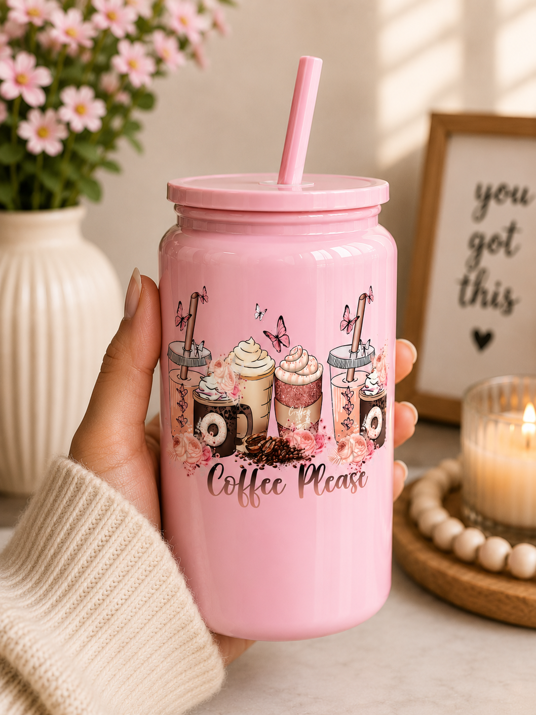 Coffee Please Glass Cup