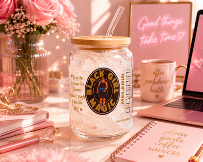 Black Girl Magic Iced Glass Cup | blk edi