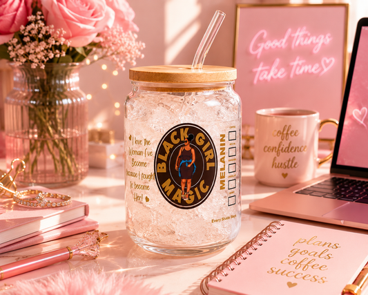 Black Girl Magic Iced Glass Cup | blk edi