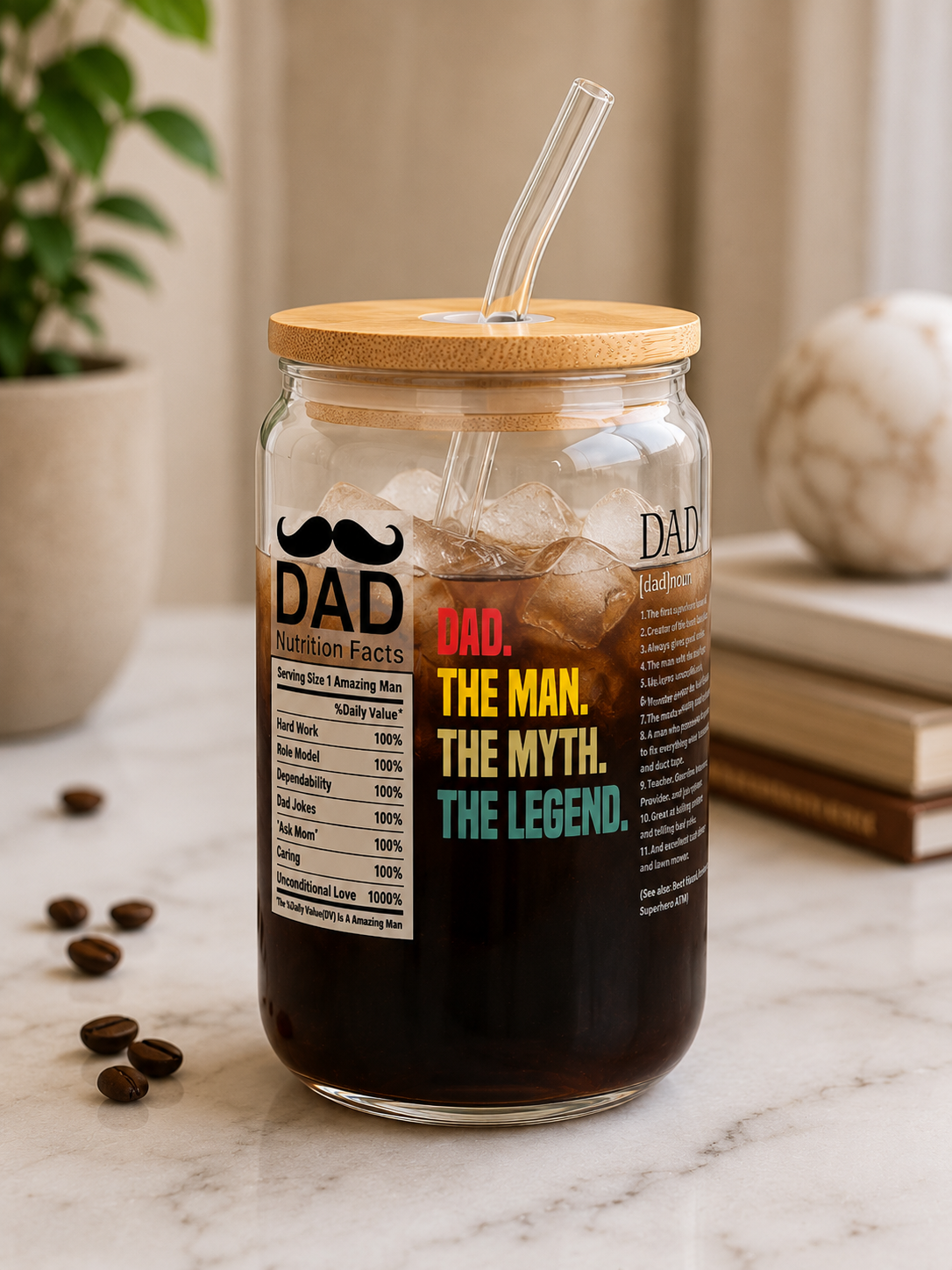 Dad The Man Glass Cup