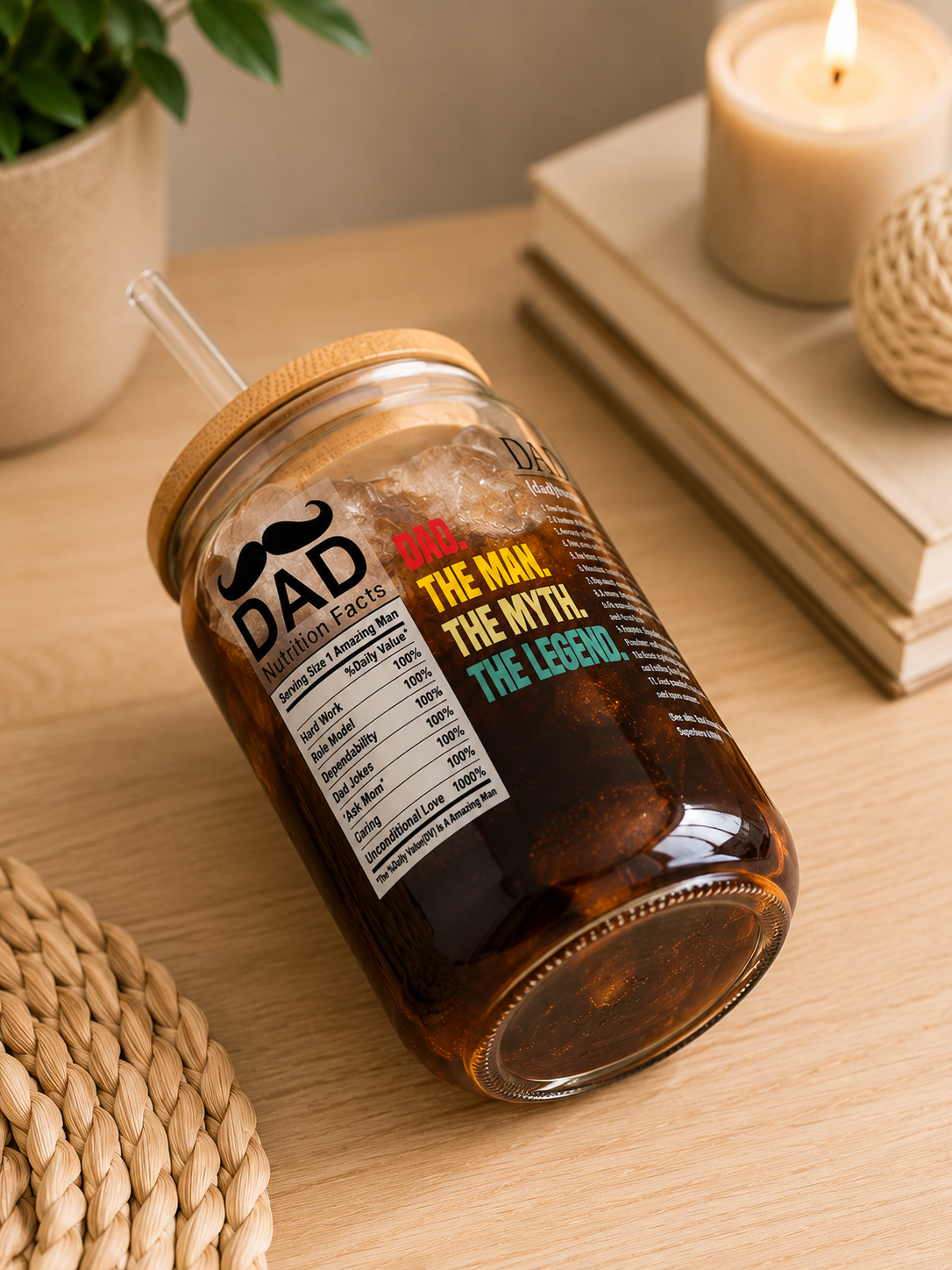 Dad The Man Glass Cup