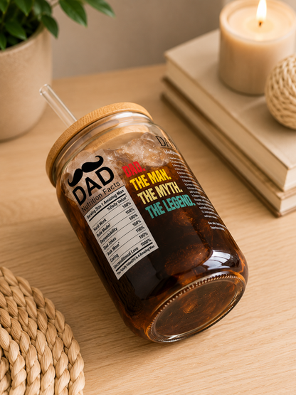 Dad The Man Glass Cup