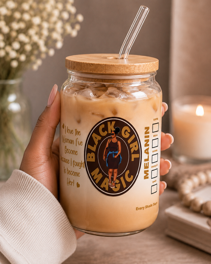 Black Girl Magic Iced Glass Cup | blk edi