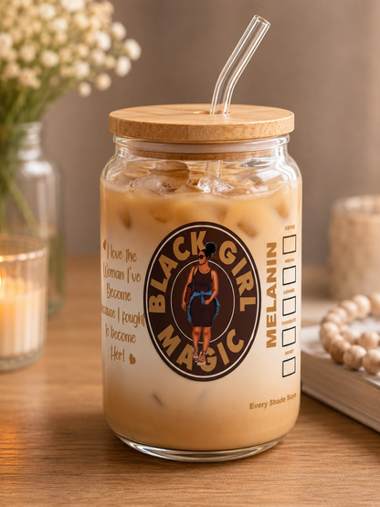 Black Girl Magic Iced Glass Cup | blk edi