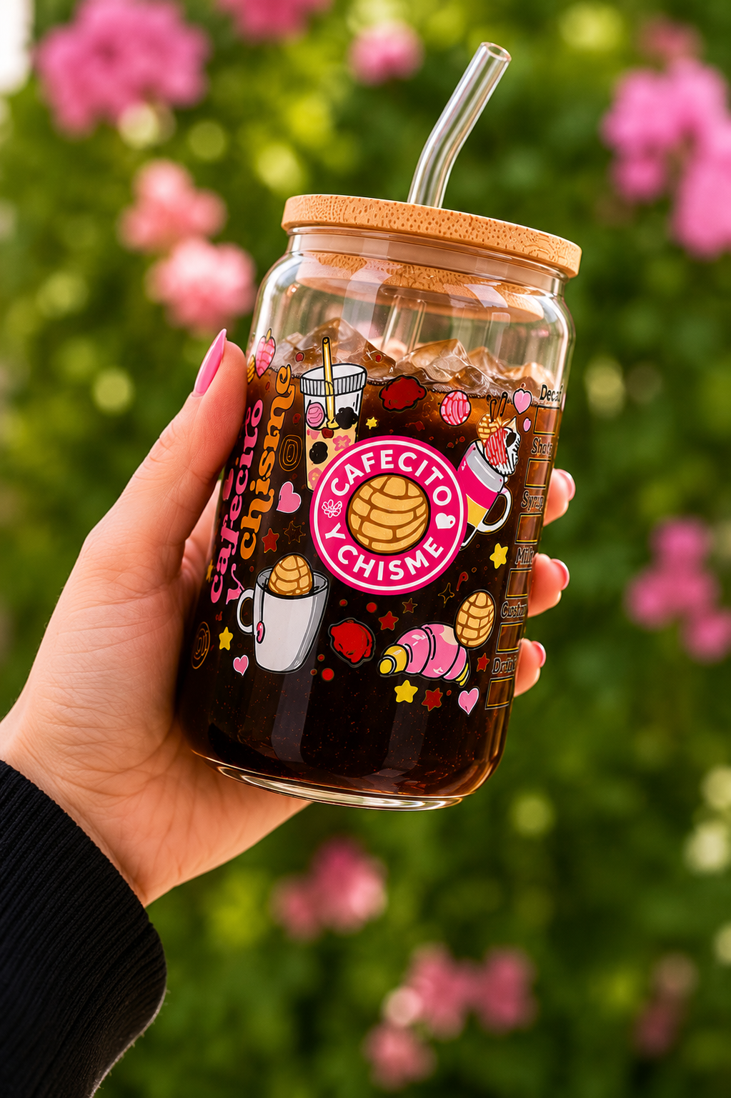 Cafecito Y Chisme Glass Can Cup – 16oz Iced Coffee Tumbler edi