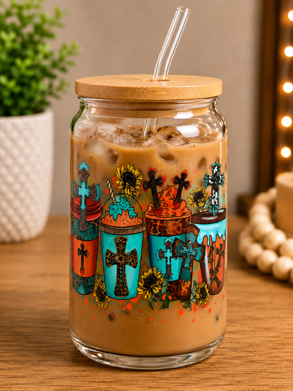 Faith Glass Cup | 16oz Christian  moti