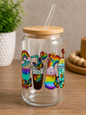 Rainbow Glass Can Cup | 16oz Colorful Pride-Inspired Iced