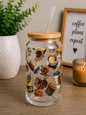 Coffee & Cookies Glass Cup | 16oz Cozy Café Iced Coffee edi