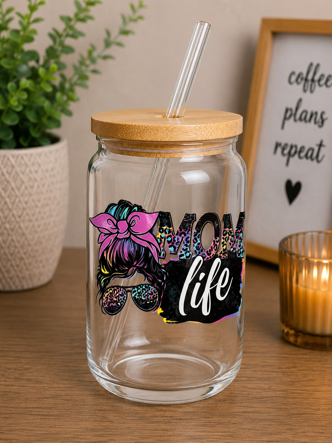 Cute Mom Life Glass Cup