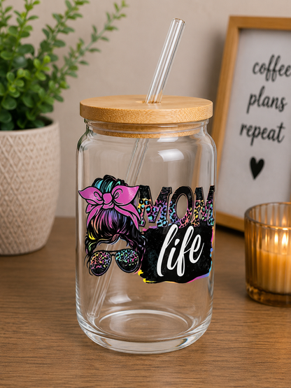 Cute Mom Life Glass Cup