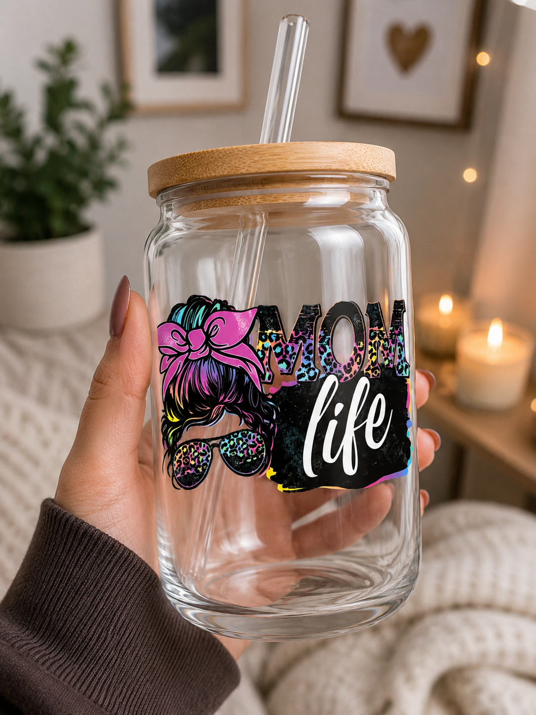 Cute Mom Life Glass Cup