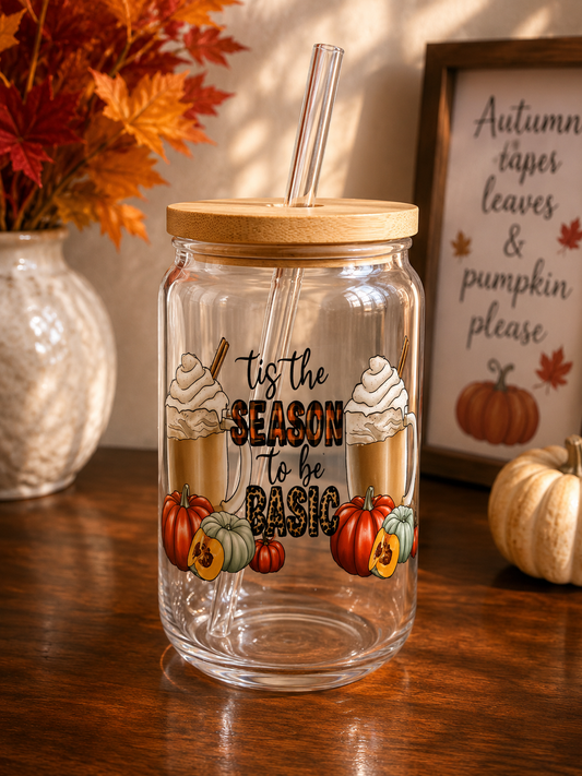 ’Tis The Season To Be Basic Glass Can Cup | sea