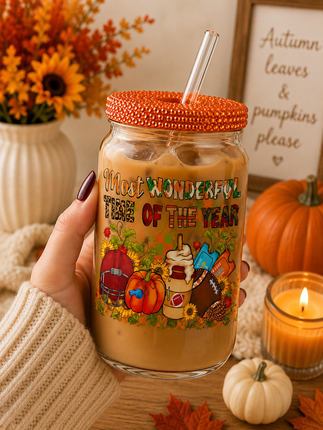 Most Wonderful Time of the Year Glass Cup sea
