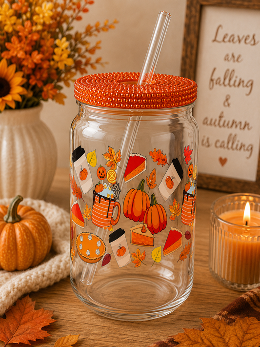 Pumpkin Patch Treats Glass fall Cup