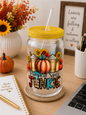 Pumpkin Spice Junkie Glass Cup sea