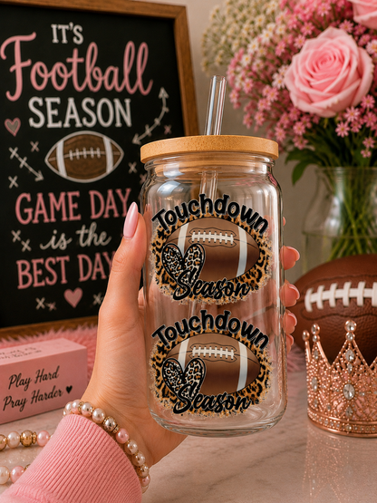 ouchdown Season Glass Cup – 16oz Iced Tumbler