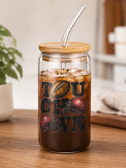 Touchdown Football Glass Cup