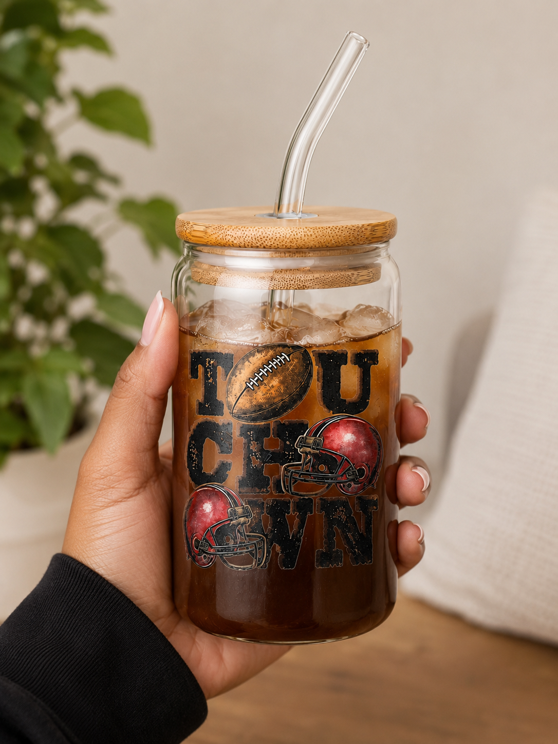 Touchdown Football Glass Cup