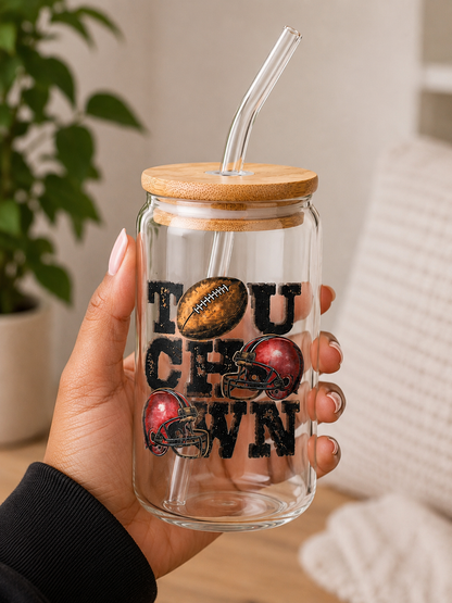 Touchdown Football Glass Cup