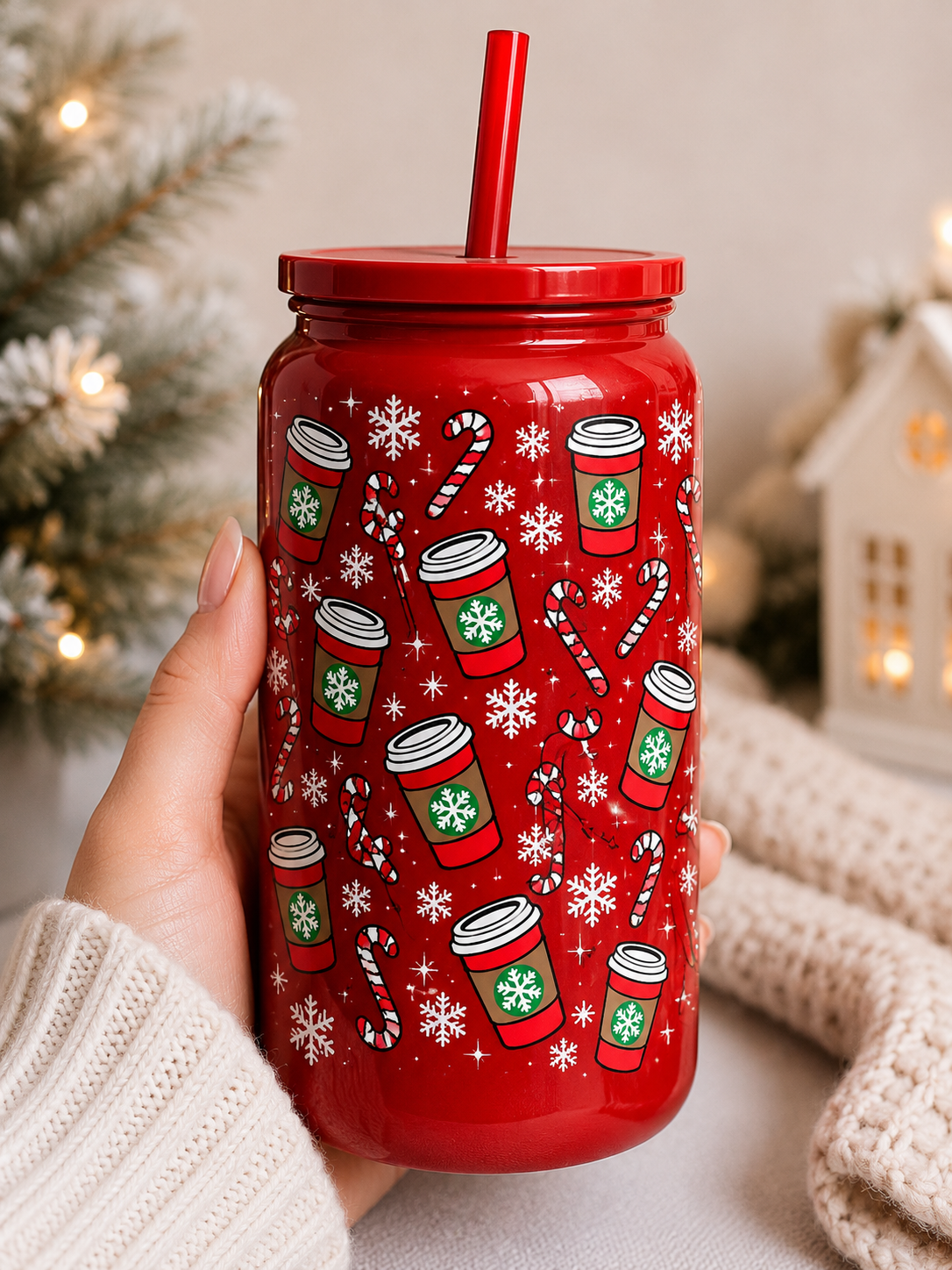 Holiday Stainless Steel Cup – Christmas Candy Cane