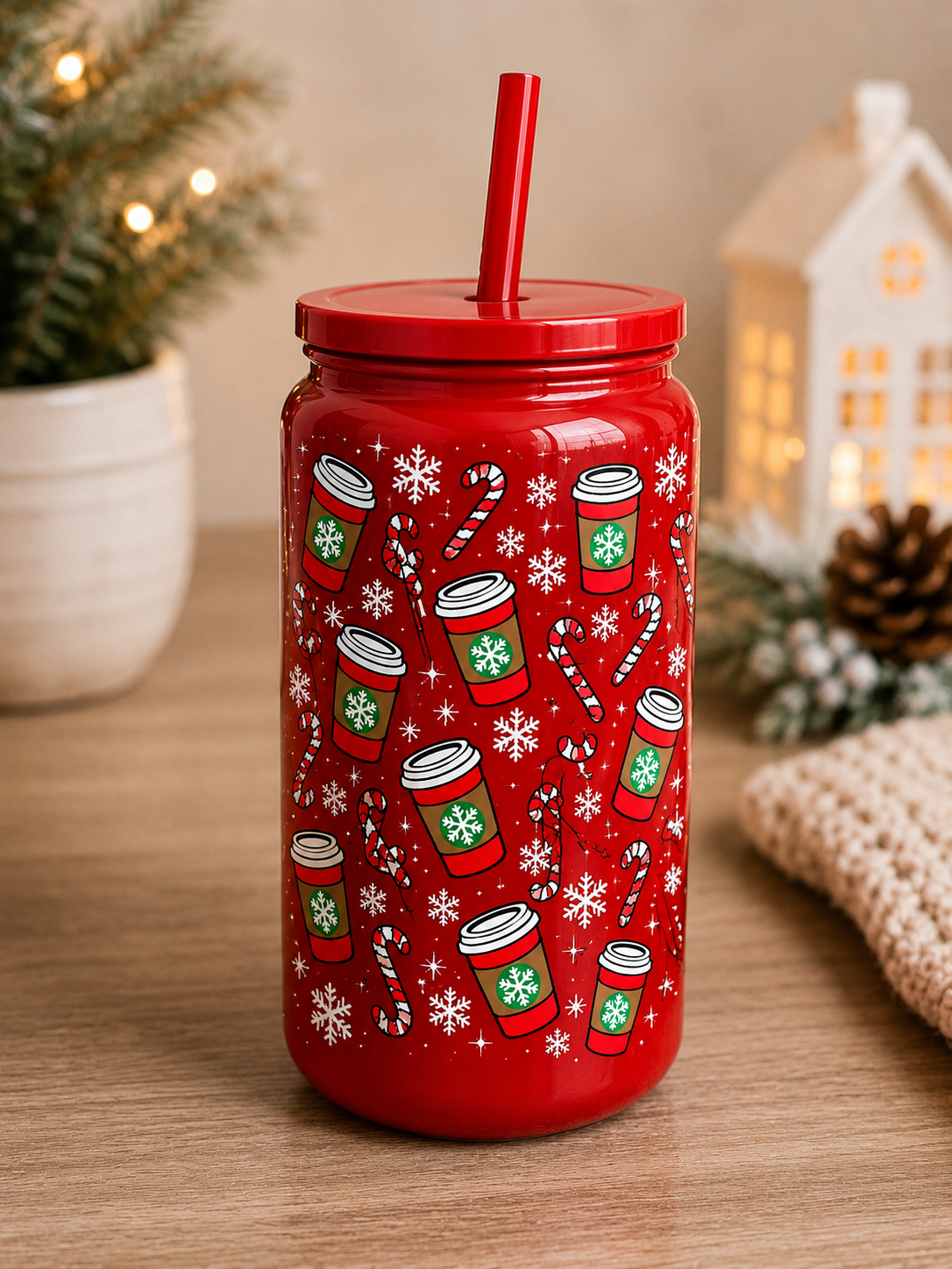 Holiday Stainless Steel Cup – Christmas Candy Cane