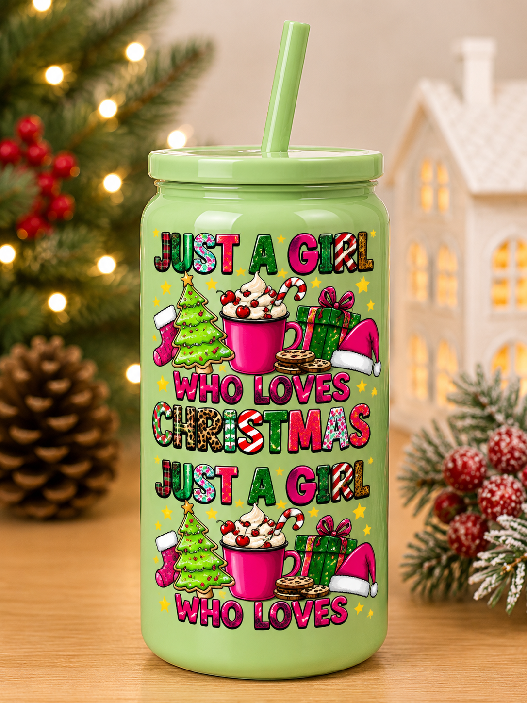 Hot Cocoa & Christmas Movies Glass  Cup