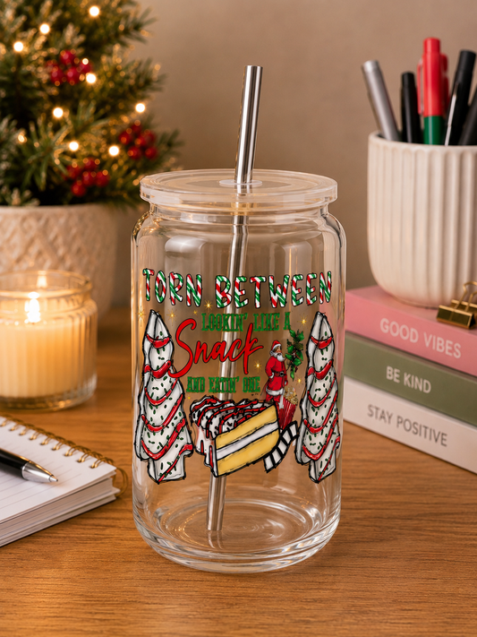 Torn Between Looking Like a Snack & Eatin’ One Christmas Glass Cup