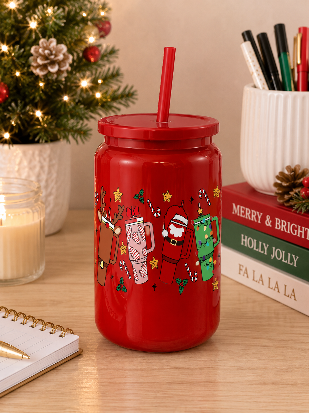 Christmas Tumbler Collection Glass  Cup |