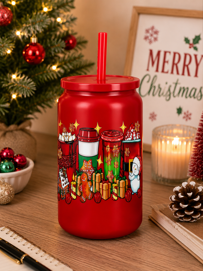 Christmas Hot Cocoa Glass  Cup | Holiday Cup