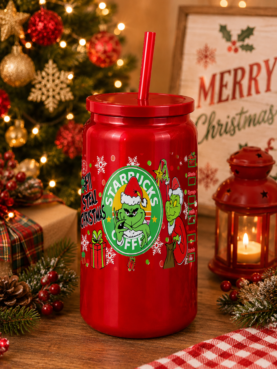I’ll Steal Christmas – Grinch Holiday Glass Cup
