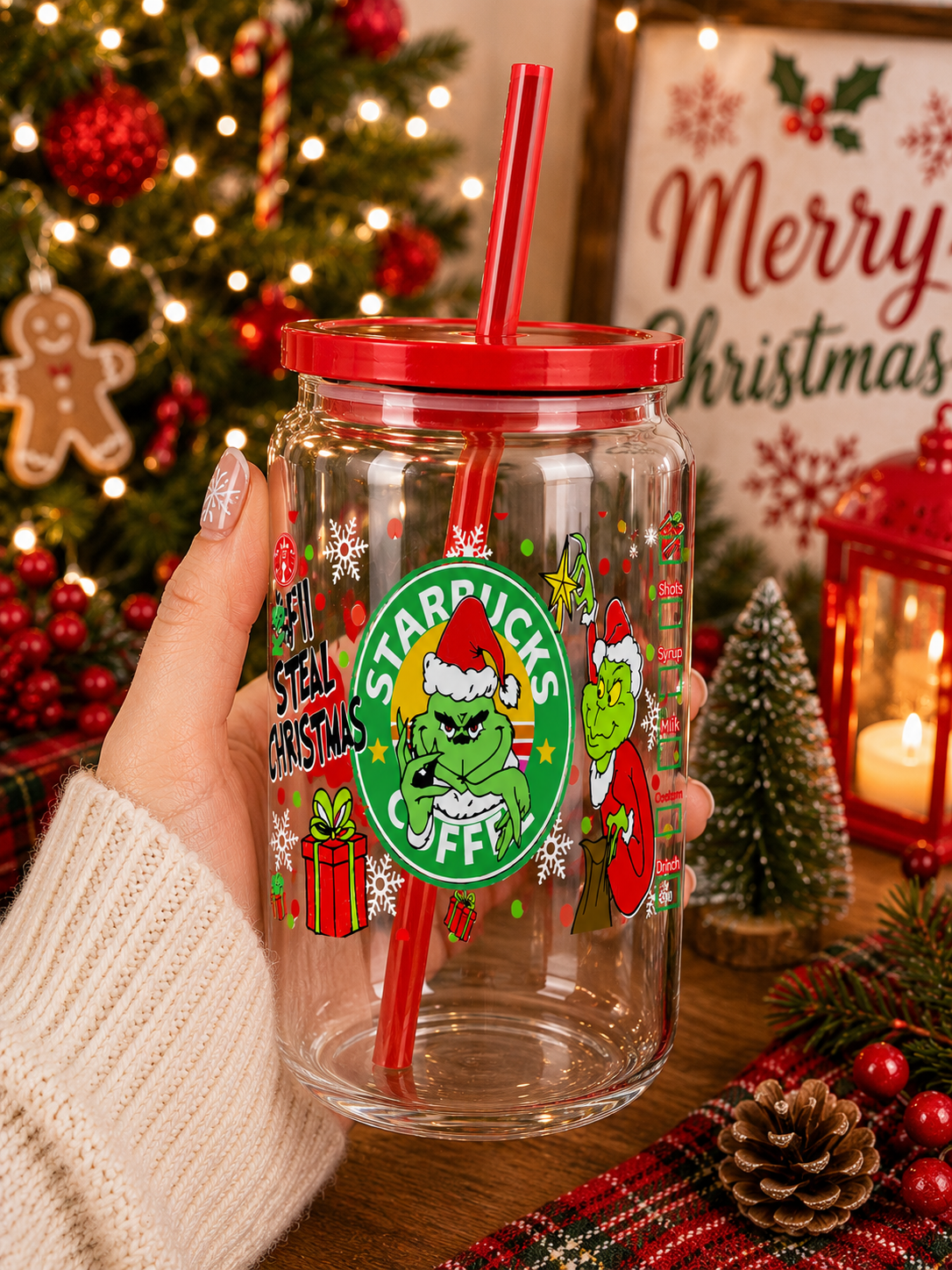 I’ll Steal Christmas – Grinch Holiday Glass Cup
