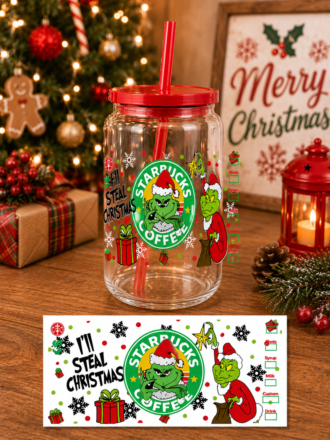 I’ll Steal Christmas – Grinch Holiday Glass Cup