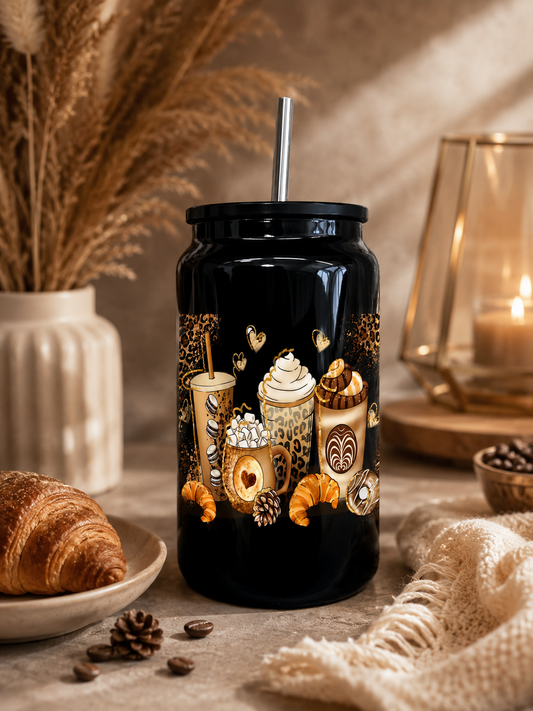 Cozy Coffee  Glass Can Cup – 16oz BSC
