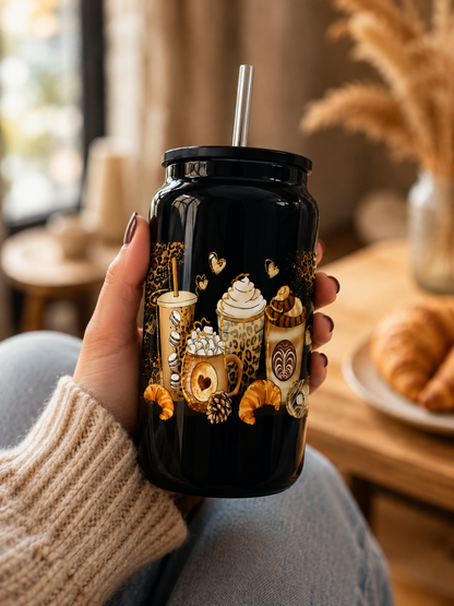 Cozy Coffee  Glass Can Cup – 16oz BSC