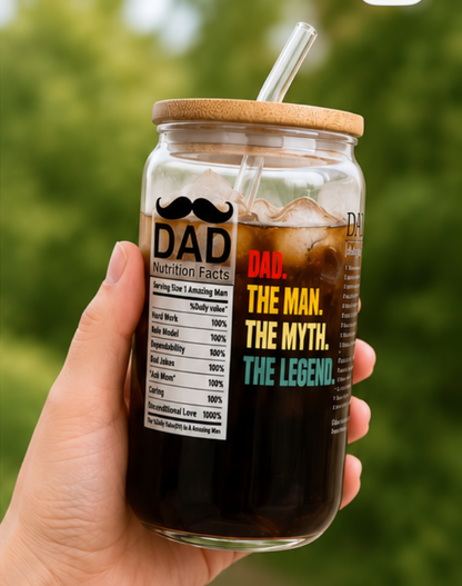 Dad The Man Glass Cup