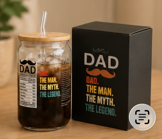 Dad The Man Glass Cup